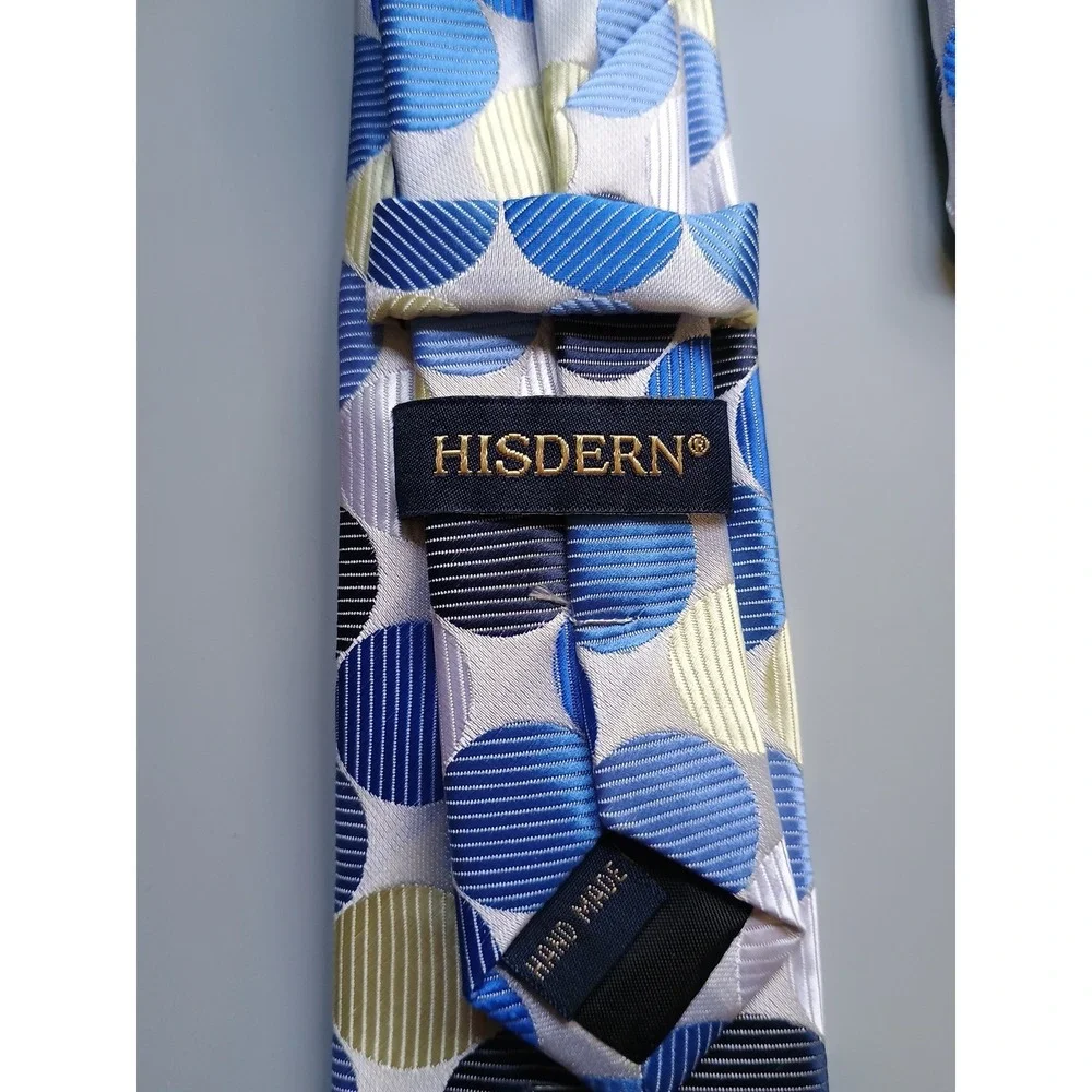 Boys‎ Easy Zipper Tie / Pocket Square Set (One Size) Polka Dots Circles Blues